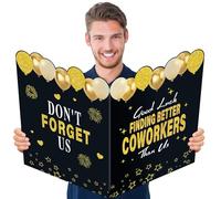 Large Good Luck Finding Better Coworkers Than Us Farewell Greeting Card | Black Gold Jumbo Going Away We Will Miss You Goodbye Retirement Card for Colleague Friend，Perfect for Coworker Leaving Gifts