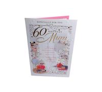 LARGE GORGEOUS 3 PAGE LOVELY WORDS 60TH BIRTHDAY MUM BIRTHDAY GREETING CARD