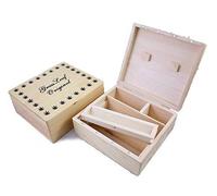 LARGE GRASS LEAF WOODEN ROLLING BOX WITH WOOD ROLLING V BLOCK - MAGNETIC LID