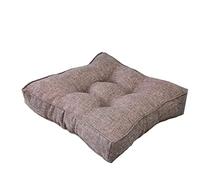 Large Gray Meditation Floor Cushion - Padded Linen Seat for Adults Perfect for Living Room Balcony Outdoor50cm Square Design for Comfort and Style
