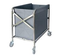 Large Gray Utility Cart on Wheels Foldable Laundry Basket with OxPockets Commercial ge and Service Cart for Hotels Restaurants and Home Use