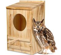 Large Great Horned Owl House,23''x 14''x 10''Barn Owl Box for Outside | Wooden Nest House Circular Opening Bird Houses, Suitable For Wildlife Barn,Eastern Screech,Great Horned,Assembly Required