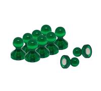 Large Green Acrylic Push Pin Office Magnet for Fridge, Whiteboard, Noticeboard, Filing Cabinet - 21mm dia x 26mm tall - Pack of 10
