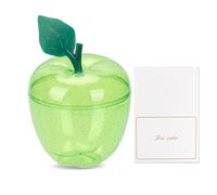 Large Green Apple Container with Blank Card, Plastic Candy Apple Boxes Filling Containers Jar, Back To School Teacher Appreciation Gift, Wedding Valentine Party Christmas Decorations Supplies