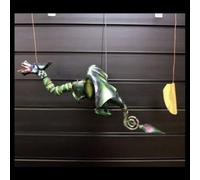 Large Green Coconut Dragon Mobile - Handmade Garden & Indoor Decor