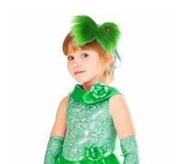 Large Green Furry Hair Bow with Red Heart Women Girls Costume Accessories Christmas Hair Clip Tree Decorations (Green, One Size)