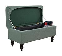 Large Green Rectangle Ottoman Cover Stretchable & Dustproof 90 120cm Folding Storage Bench Slipcover with Lid Soft Extra Large Footstool Protector