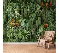 Large Green Wall Mural 250 x 175 cm, Tropical Plant Palm Tree Leaf Not Peel and Stick Poster Wall Covering Wallpapers for Bedroom Living Room Hallway Sofa Backdrop, Exotic 3D Wall Decor