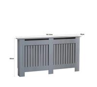 Large Grey Vertical Slat Wooden Radiator Cover 152 X 19 X 82Cm