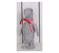 Large Grey Woven Christmas Penguin (H43.5 x L21 x W18 cm)