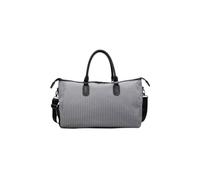 Large Grid Travel Duffle Bag, 51×30×22cm Weekend Overnight Bag with Separate Shoe Compartment, Multiway Handbag Crossbody Gym Tote Bag for Women Men (Grey)