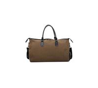 Large Grid Travel Duffle Bag, 51×30×22cm Weekend Overnight Bag with Separate Shoe Compartment, Multiway Handbag Crossbody Gym Tote Bag for Women Men (Khaki)