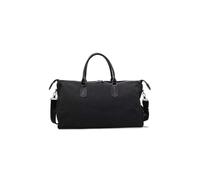 Large Grid Travel Duffle Bag, 51×30×22cm Weekend Overnight Bag with Separate Shoe Compartment, Multiway Handbag Crossbody Gym Tote Bag for Women Men (Black)