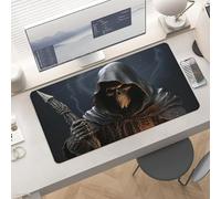 Large Grim Reaper Desk Mat 24x12 Inch Waterproof Non-Slip Rubber Desk Pad for Office Home Gaming Remote Work Foldable Portable Mousepad for Keyboard Laptop Desktop Accessories