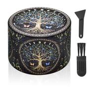 Large Grinder 63MM Crusher 40 Grinding Teeth Metal Grinder Tree Design Cool 4 Layers Grinders Metal Crusher for Spice Mill with Scraper and Plastic Brush