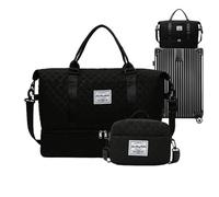 Large Gym Duffel Bag, Gym Bag with Shoe Compartment | 2 Carry-on Bags | Dry and Wet Separation Gym Bag Multi-Purpose, Durable Gym Bag with Shoe Compartment for Travel, black, 説明を参照してください