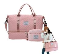 Large Gym Duffel Bag, Gym Bag with Shoe Compartment | 2 Carry-on Bags | Dry and Wet Separation Gym Bag Multi-Purpose, Durable Gym Bag with Shoe Compartment for Travel, Pink, 説明を参照してください
