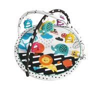 Large Gym Play Mat with 5 Toys - Gym Activity PlayMat Includes A Tummy Time Play Mat Educational Toy Activity Carpet, for Room Home Apartment Nursery Exercise