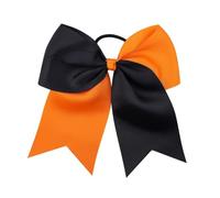 Large Hair Band Bow Knot Thick Elastic Color Matchig Ornaments Adjustable Decorative Ponytail Holder Scrunchies Orange+Black