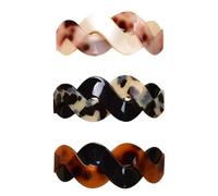 Large Hair Barrettes 3pcs Snap Clips Tortoise Shell for Women | Acrylic and Iron Build, Rectangle Shape, Party and Wedding Use, Simple Sophisticated Style