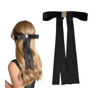 Large Hair Bow Clip Magnetic,Strong Hold No-Slip Metal Clips Bow,Seamless 2-in-1 Design for Secure & Stylish All-Day Hairstyles for Women & Girls (Black)