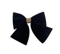 Large Hair Bows for Women Black Hair Bow Big Bow Hair Clip Girl French Barrette with with Velvet Hair Bows Solid Color Ponytail Christmas Hair Accessories (Black)