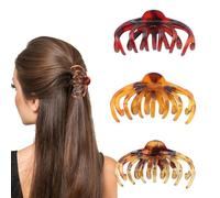 Large Hair Claws for Girls, Octopus Claws - 4 Pieces Leopard Octopus Hair Clips, Large Hold Hair Clip for Women and Thick Hair