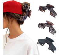 Large Hair Clips for Hat, 3PCS Baseball Hair Claw with Strong Non-Slip Hold, Acetate Trucker Clip for Long Thick Thin Hair Styling for Women Girls
