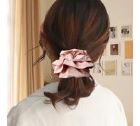 Large Hair Scrunchie Jumbo Three Layer Oversized Ponytail Holder Thick Hair Volumizing Hair Accessory Giant Elastic Hair Tie for Women