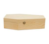 Large Halloween Coffin Box, 12 Inch, Unfinished Wood, Use As Halloween Décor and Halloween Crafts, Pet Casket, by Woodpeckers