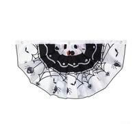 Large Halloween Pleated Fan Bunting Flag Made of Fade Resistant Polyester, Featuring Classic Halloween Symbols for Enhanced Party Ambiance (D)