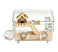 Large Hamster Cage - 2 Tier Clear Acrylic House | Small Animal Habitat | For Home Observation, Pet Shop, Indoor or Outdoor Play Space