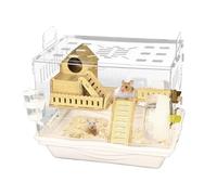 Large Hamster Cage, Clear Hamster Habitat Pet Observation Cage Small Animal Exercise Play House Gerbils Accommodation for Chinchilla,Lizard,Gerbil