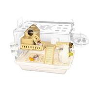Large Hamster Cage, Clear Hamster Habitat Pet Observation Cage Small Animal Exercise Play House Gerbils Accommodation for Chinchilla,Lizard,Gerbil