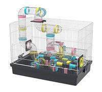 Large Hamster Cage DIY Habitat 20‘’x12''x15'' With Complete Tunnel Tube Module Toys for Gerbil Mouse Dwarf Mice(Black)