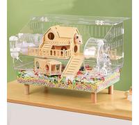 Large Hamster Cage Gerbil Haven Habitat | Extra Large Rat Cage Duplex, Acrylic Material, Small Animal Cage with Accessories