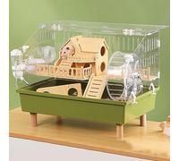 Large Hamster Cage Gerbil Haven Habitat | Extra Large Rat Cage Duplex, Acrylic Material, Small Animal Cage with Accessories