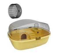 Large Hamster Cage Rabbit Rats Clear Hedgehog Portable Hamster Habitat Yellow, 35.5x27.5x20cm