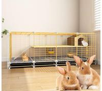Large Hamster Cage with 360° Wheels, Metal and PP Material, Spacious Guinea Pig Cage with Wire Mesh Design