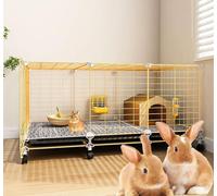 Large Hamster Cage with 360° Wheels, Metal and PP Material, Spacious Guinea Pig Cage with Wire Mesh Design