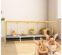 Large Hamster Cage with 360° Wheels, Metal and PP Material, Spacious Guinea Pig Cage with Wire Mesh Design