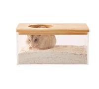 Large Hamster Sand Bath Container, Oval Transparent Sand Bath for Gerbils, Syrian, Rat, Durable Hamster Dust Bath as Cage Accessories (L)