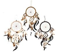 Large Handcrafted Bali Dreamcatcher - Cream, Coffee & Chocolate Colors