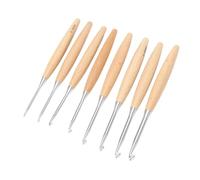 Large Handle Wooden Crochet Hooks Set, Thick Needle Diameter, Smoother Knitting Process, Lightweight and Portable, 8Pcs Wood Crochet Hooks Set for Sweater Knitting Tools, Beechwood