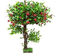 Large Handmade Simulated Fruiting Potted Topiary Tree, Vivid Faux Peach Lemon Red Berry Decor Tree for Residential Room, Commercial Lobby and Retail Store Display(G,3m x 3m)