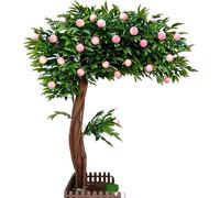 Large Handmade Simulated Fruiting Potted Topiary Tree, Vivid Faux Peach Lemon Red Berry Decor Tree for Residential Room, Commercial Lobby and Retail Store Display(C,2m x 1.5m)