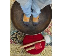 Large Handmade Tibetan Singing Bowl Set - Hand Hammered Meditation Bowl for Sound Healing, Yoga, Chakra Balancing, Reiki & Mindfulness (20 inches)