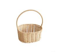 Large Handwoven Wicker Easter Basket, Natural Vine Flower Basket with Handle for Seasonal Decor, DIY Crafts and Outdoor Events(A)