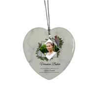 Large Hanging Ceramic Heart Christmas Memorial Decoration-Daughter