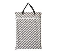 Large Hanging Wet/dry Cloth Diaper Pail Bag for Reusable Diapers or Laundry (Grey Chevron) by Hibaby